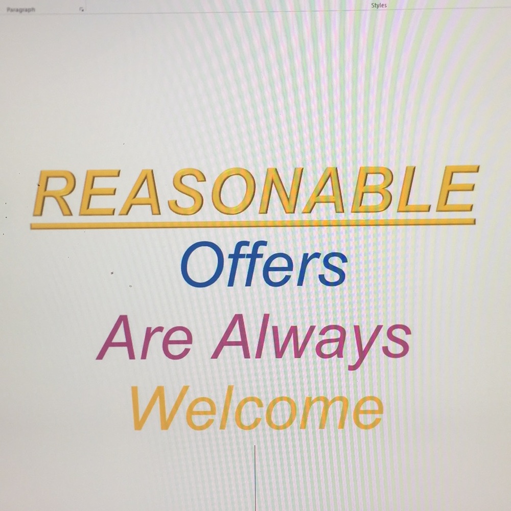 Reasonable offers welcome.
